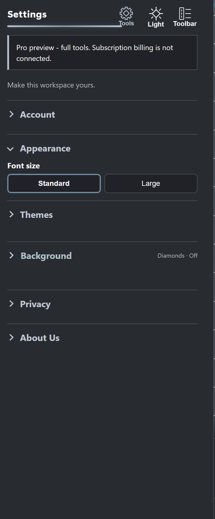 Settings