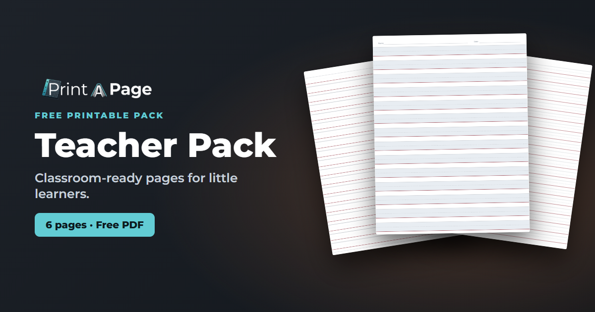 Teacher Pack: Classroom-ready pages for little learners.