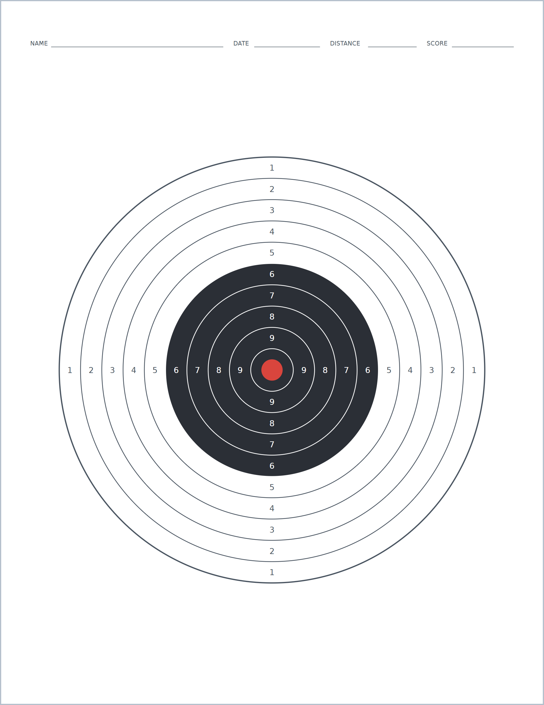 Printable Bullseye Shooting Target – printable shooting target, US Letter