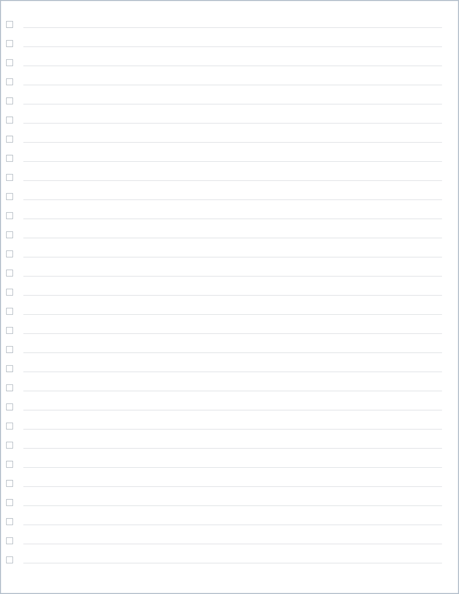 Checklist printable paper, US Letter
