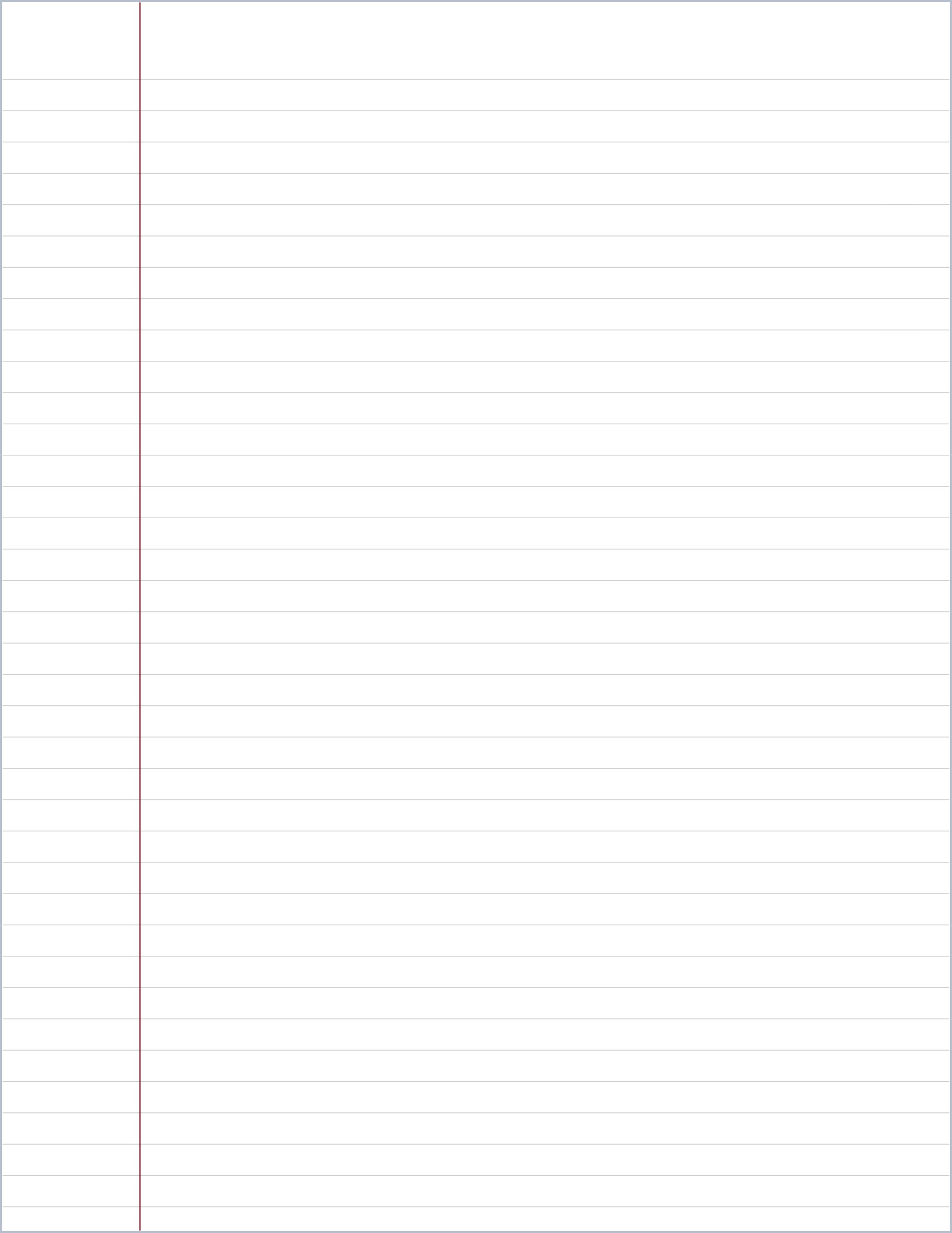 College ruled printable paper, US Letter