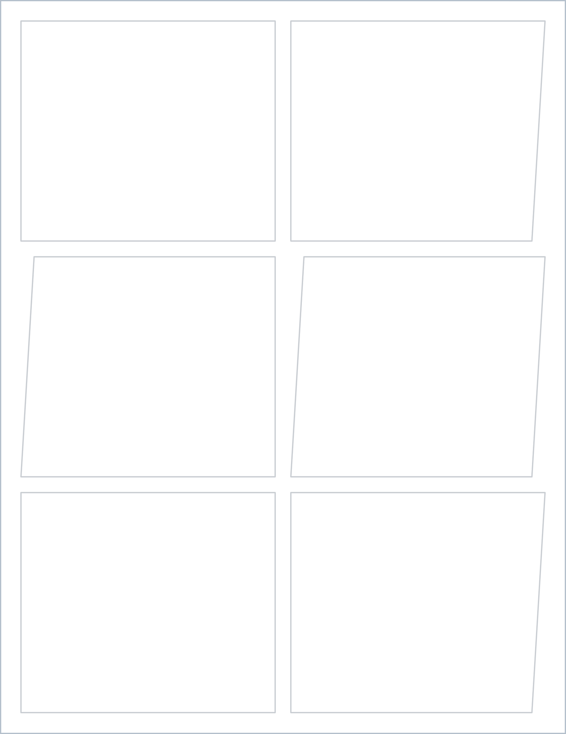 Comic panels printable paper, US Letter