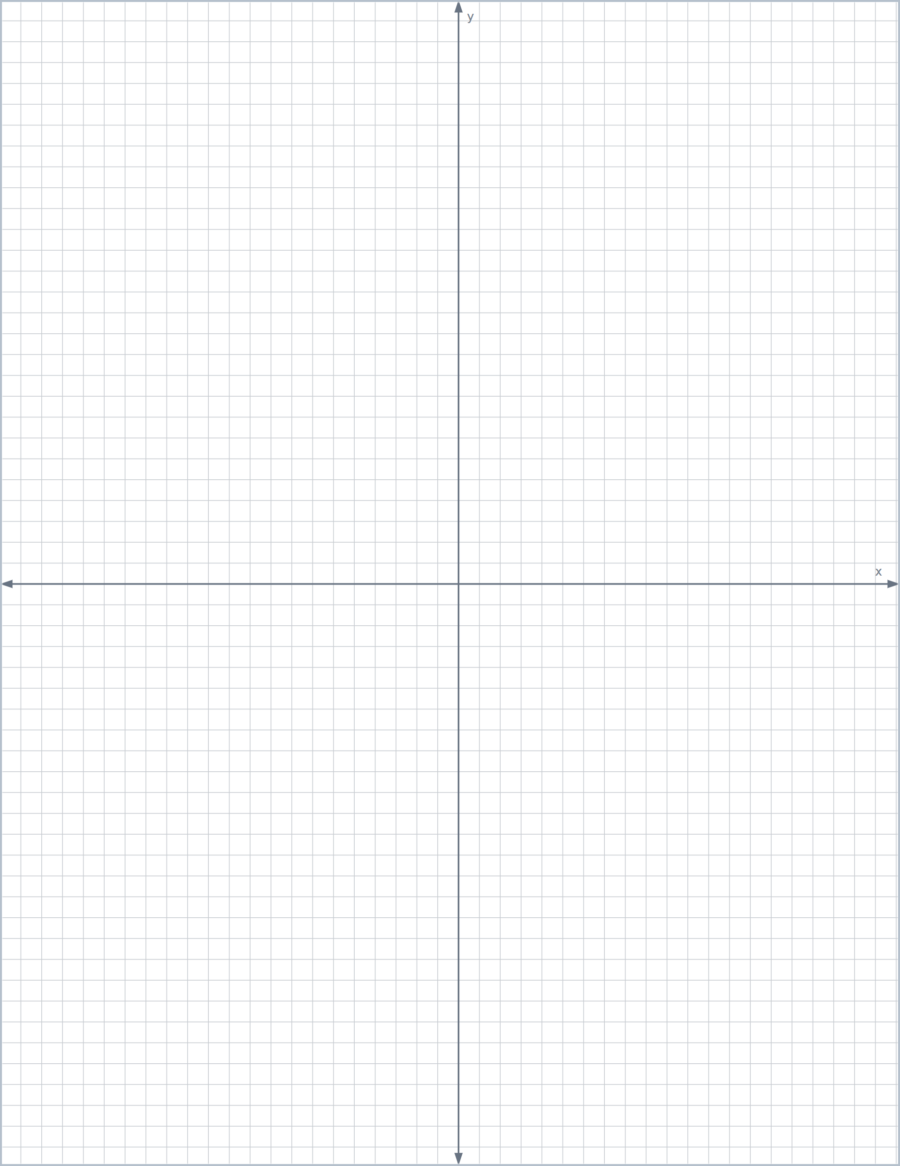 Printable Coordinate Plane Graph Paper – xy axis graph paper, US Letter