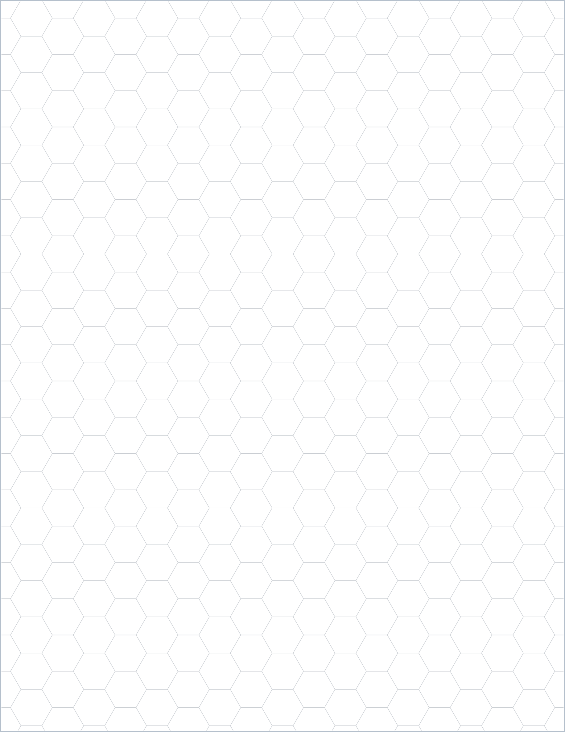 Hexagonal printable paper, US Letter