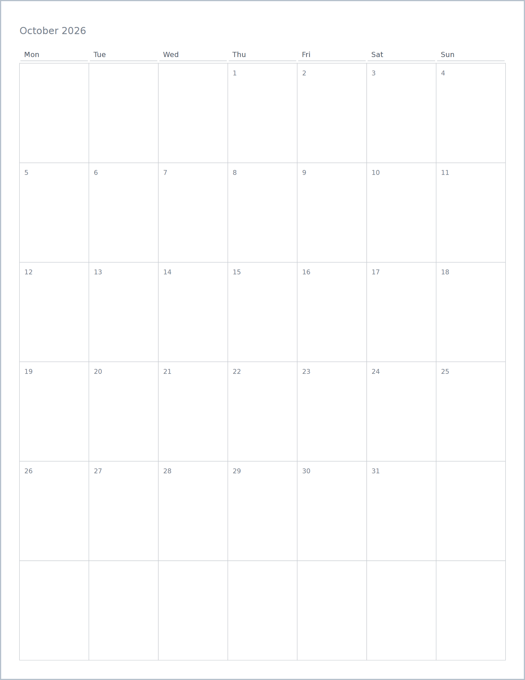 Free Printable Monthly Calendar – printable calendar, US Letter