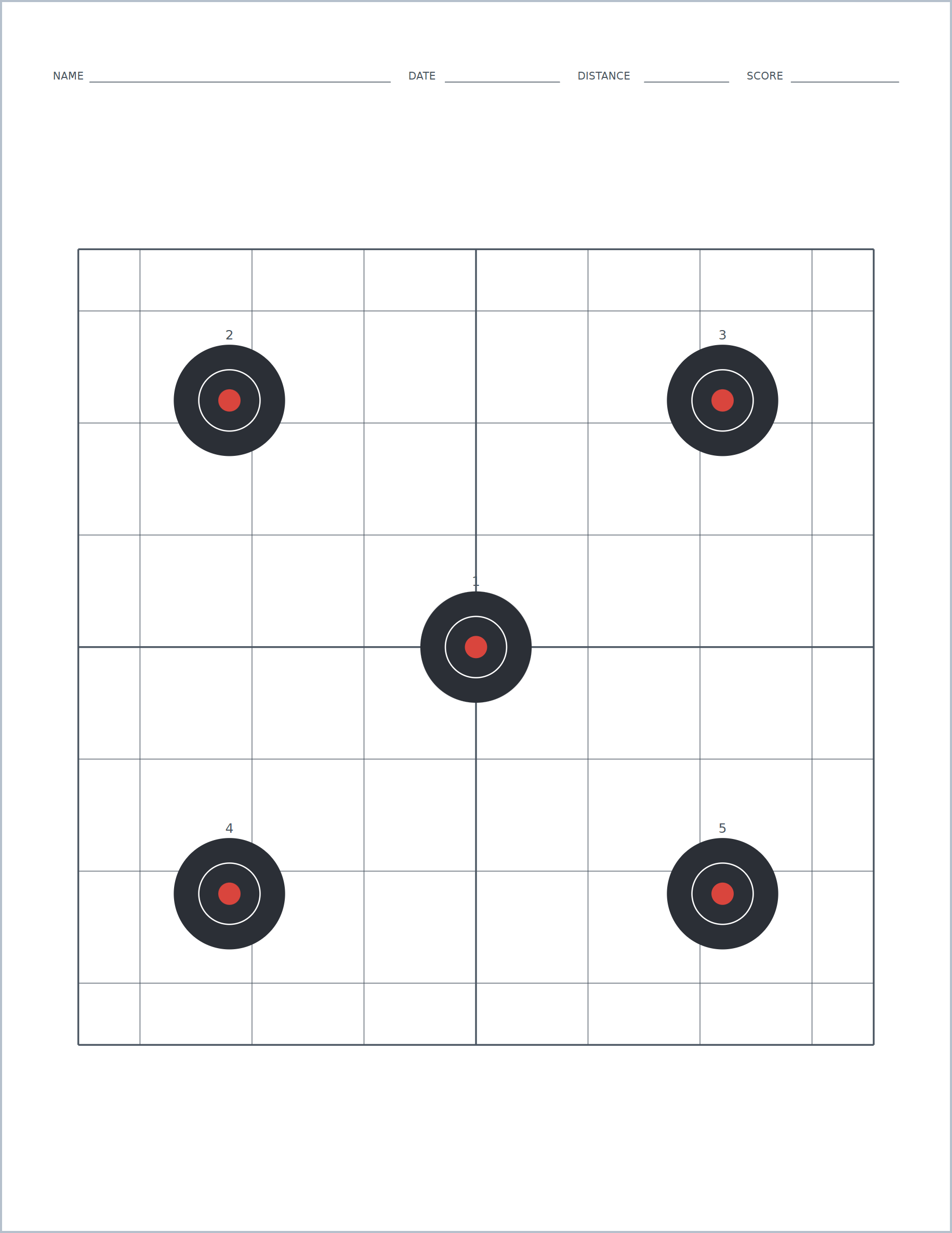 Sight-in grid printable paper, US Letter