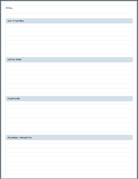 Goal planner printable paper