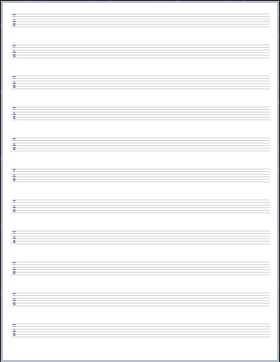 Guitar TAB printable paper