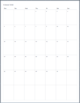 Monthly Calendar printable