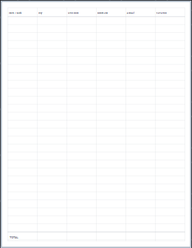 Project budget printable paper