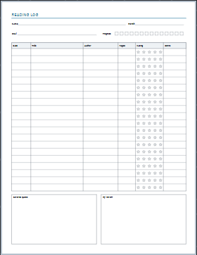 Reading Log printable
