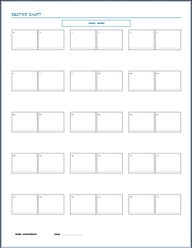 Classroom seating chart printable paper